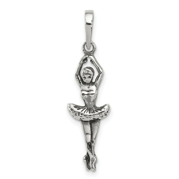 Pendants Arts and Theater Charms .925 Sterling Silver Antiqued Ballet Dancer Charm Pendant Pendants Arts and Theater Charms .925 Sterling Silver Antiqued Ballet Dancer Charm Pendant